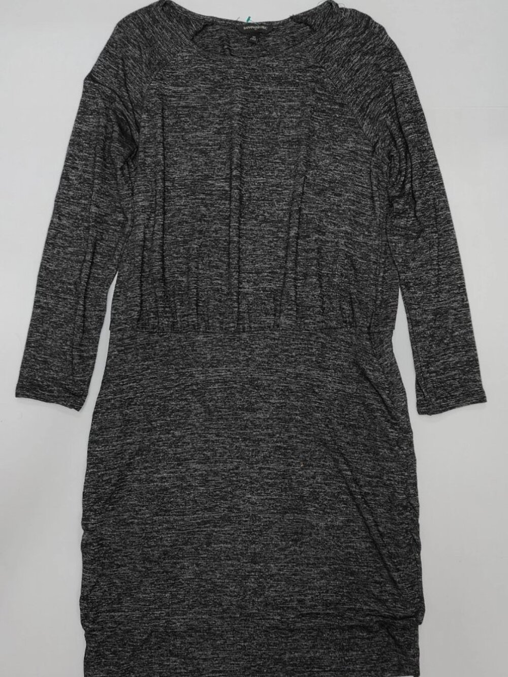 Banana Republic Women’s Black/Grey Marled Knit Long Sleeve Midi Dress Size XL